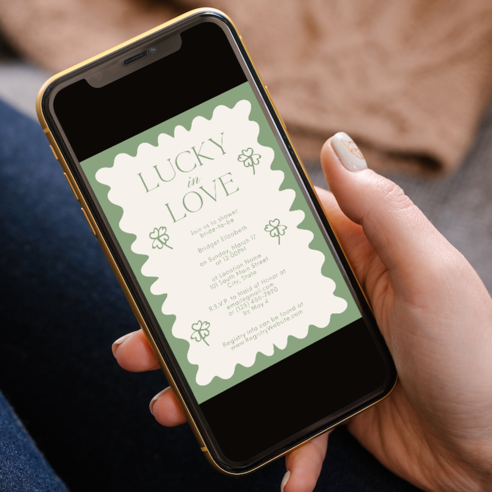 Lucky in Love Bridal Template - Etsy