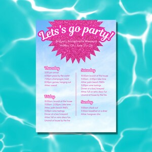 Let&#39;s Go Party Bachelorette Invitation