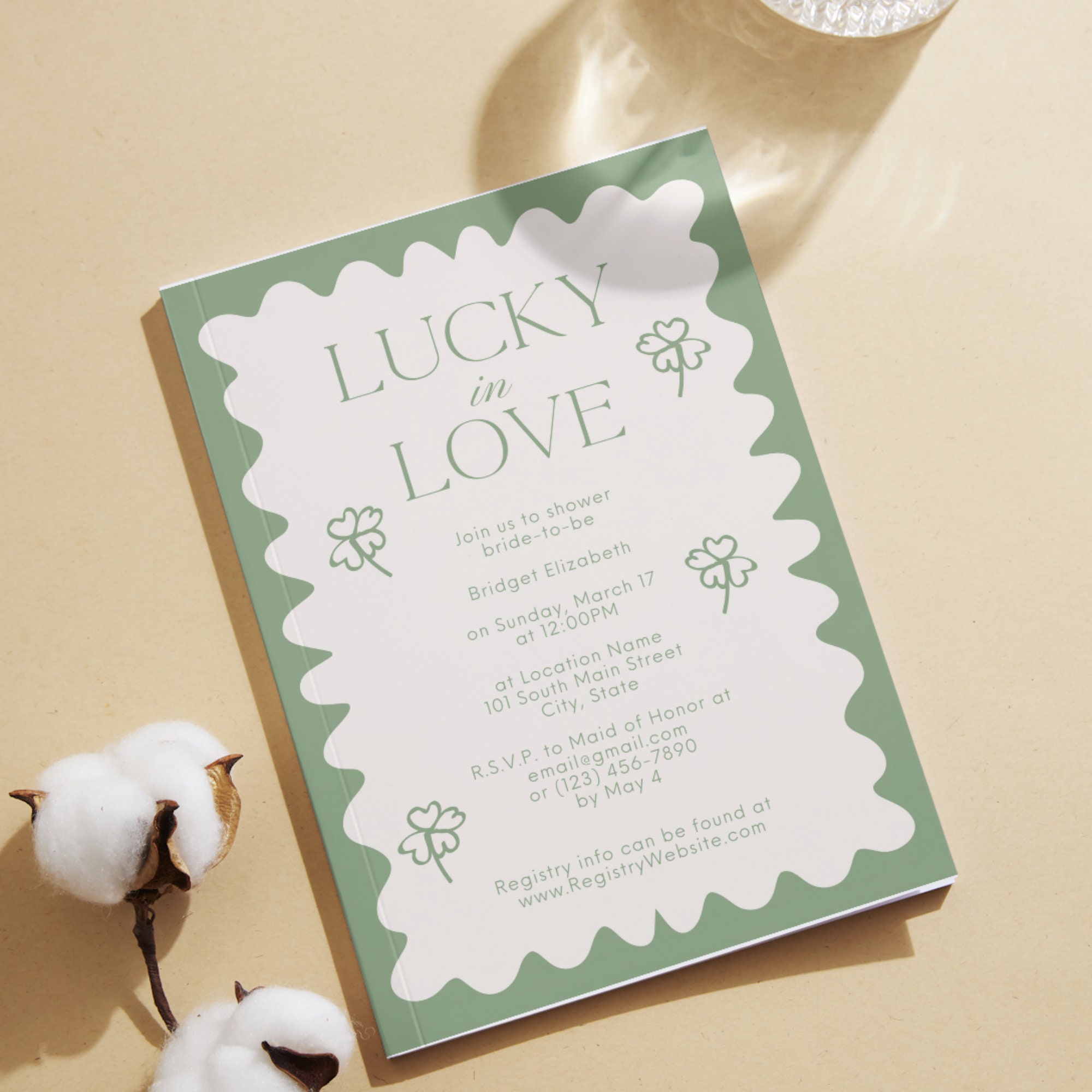 Lucky in Love Bridal Template - Etsy