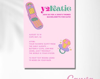 Y2K Party Invitation Template