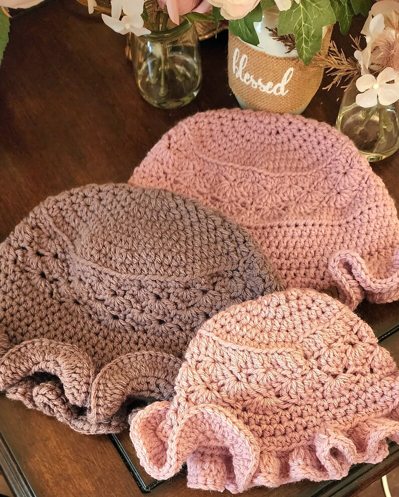 Ruffle Shell Bucket Hat Crochet Pattern Etsy