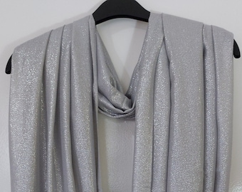 Silver Grey silk wool shawl, Soft, light n warm shawl, Formal n Casual  shawl, All season shawl. Luxurious silk wool plain colour shawl.