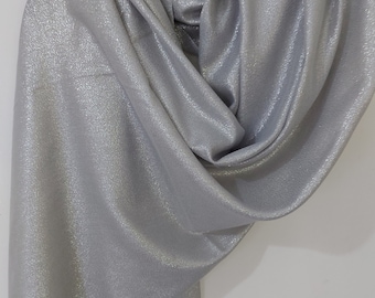 Sciarpa elegante da sposa grigio argento scintillante – Elegante scialle/coprispalle da sposa glitterato. Coprispalle elegante metallizzato.