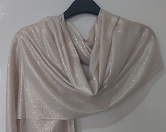 Chic Light Rose Gold Bridal Glitter Large Cape,Wedding-Prom-Party Shimmer Silky Graduation Bridesmaid Shrug,Modern Shoulder Wrap,Shawl,Scarf