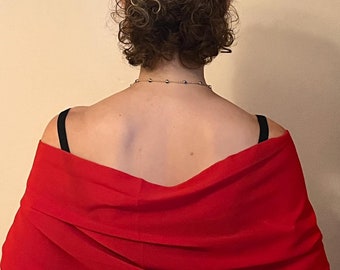 RED CHIFFON WEDDING Party Chic Shrug,Luxury Transparent Bridesmaids Cape,Ceremony Silky Hijab,Large Shawl,Ladies Prom -Graduation Wrap