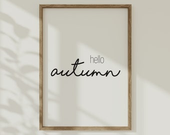 Hello Autumn Printable | Autumn Print | Autumn Decor | Autumn Wall Art | Fall Wall Art | Fall Decor | Fall Printable | Entry Way Decor