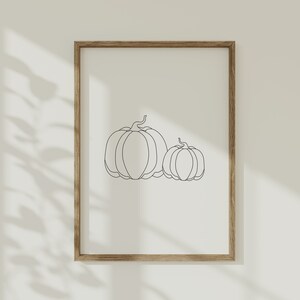 Herbst Druck Line Art Kürbis Neutral Herbst Dekor Kürbis Wand Kunst Modernes Herbst Dekor Thanksgiving Dekor Schwarz und Weiß Eintrag Weg Dekor Herbst