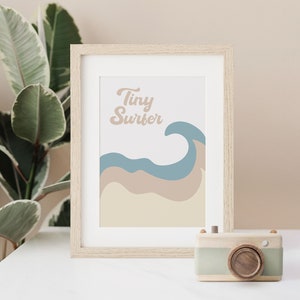 Wall Art Prints Tiny Surfer Kids Nursery Decor Surfer Theme Nursery Kids Room Modern Beach Art Baby Room Decor Boho Beach Nursery Art Prints