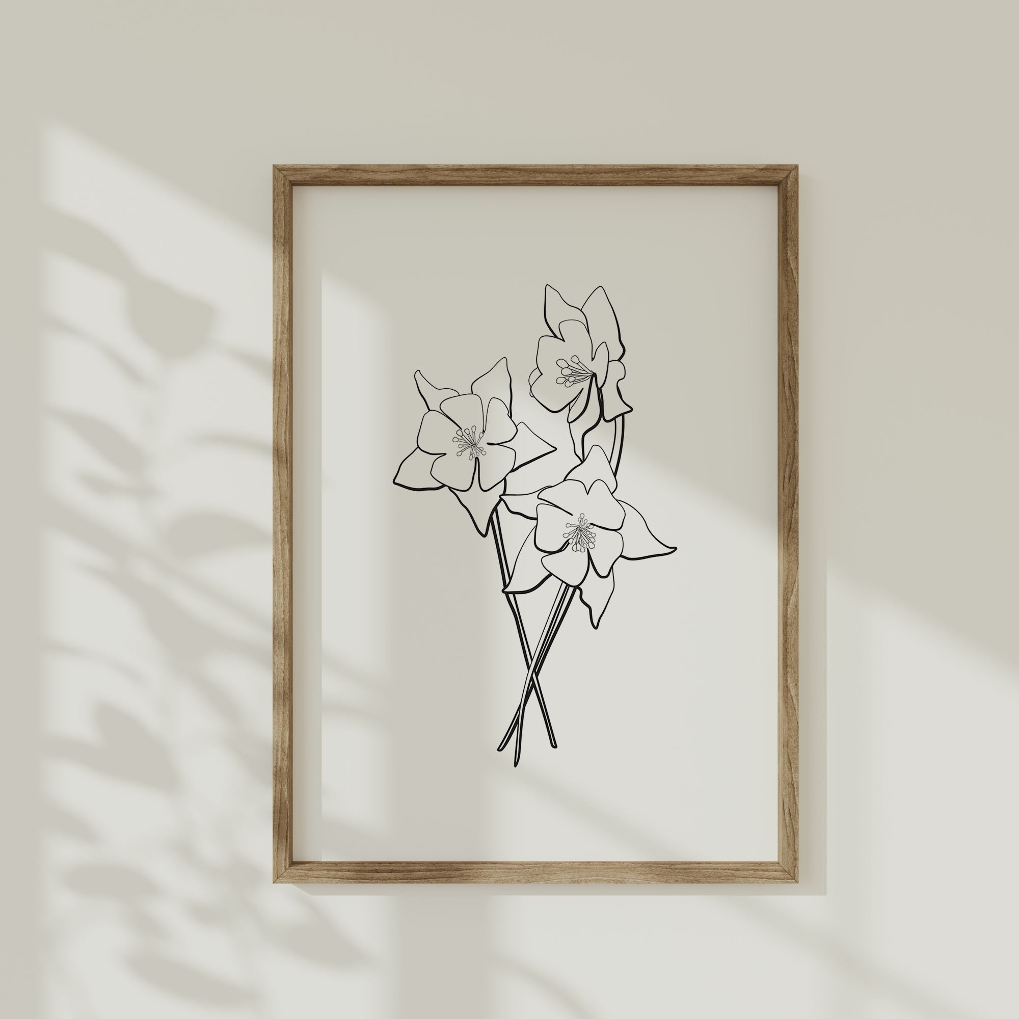 Simple Line Art Floral Above Bed Wall Art Flower Line Drawing Printable ...