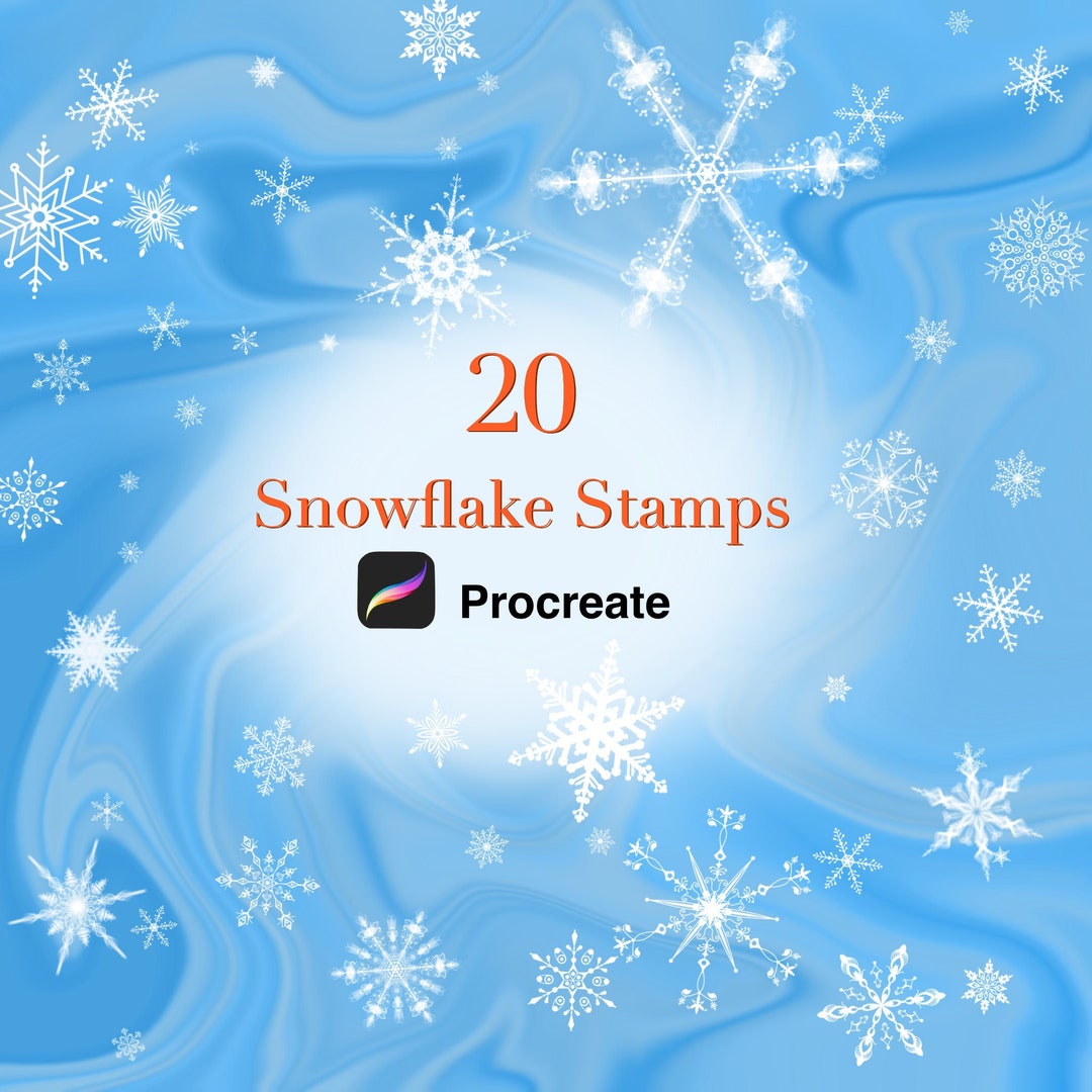 20 Procreate Snowflake Stamps, Stamps, Brushes Commercial Use ...