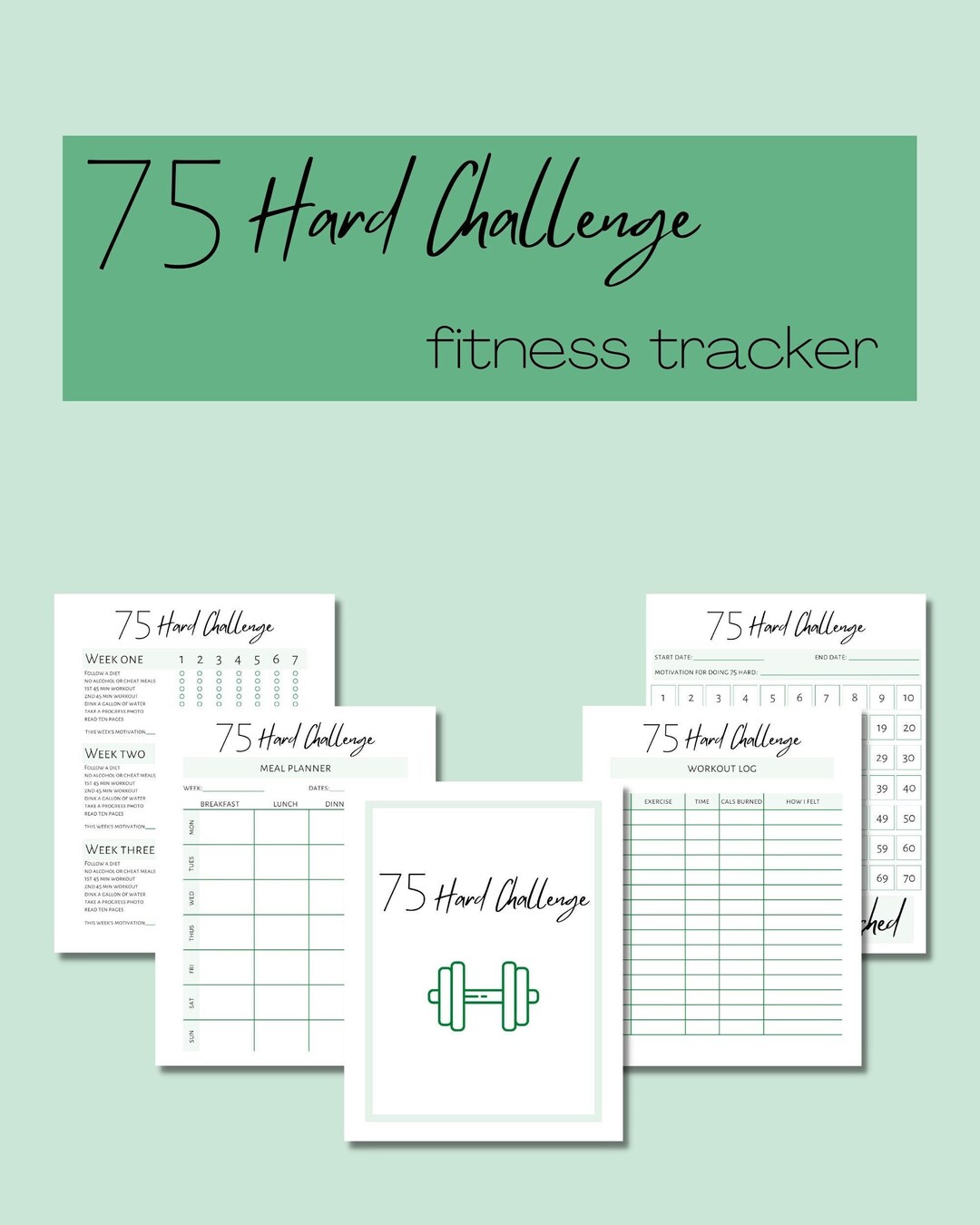 75 Hard Printable Planner 2022 Printable Planner Minimalist Planner