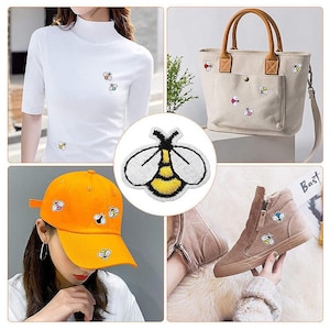 5 Embroidered Bees Iron-on Patch, Spring Birthday Baby Shower Bumble Bee Iron-on Patch