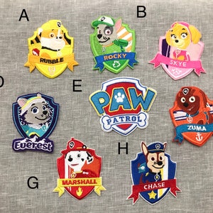 PAW Patrol Set of EIGHT Embroidered Patches, Iron On - EmbroSoft