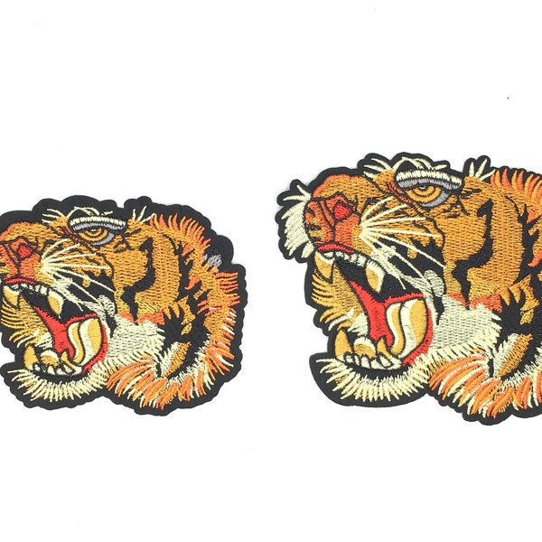 Tiger Embroidery Iron On Applique Patch, Trendy Embroidered Tiger T-shirt Iron-on Fashion Patch, Animal Decorative Iron On Applique