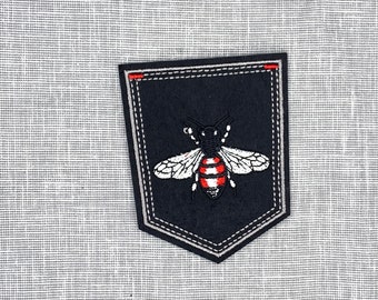 Pocket Embroidered Bee Iron-on Patch Fast Shipping From USA Bee Insect Patch