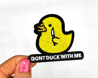 Sarcastic Duck Iron-on Patch: Funny Graphic Applique
