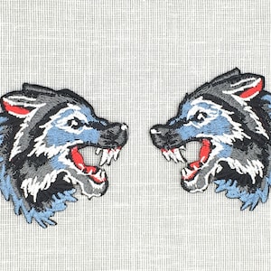 1 Pair Embroidered Coyote  Iron On Patches, Delicate Embroidered  Animal Sew On Applique Patch For Clothing & Accessories