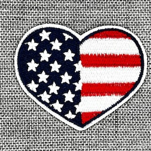 Embroidered USA Heart Iron-on/Star Spangled Trucker Cap/4th Of July T-Shirt Patch