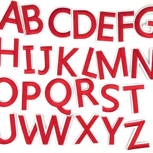 2-1/8" Small Red Personalized Fonts Letter Iron-on Trucker Hat Team Sports Clothing Patch