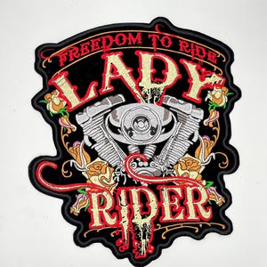 Harley Davidson Lady Perfect Christmas & birthday gift idea Biker Jacket patch Large Freedom Symbol
Bad & wild girl rider patch
Black velvet embroidered rose ironon patch