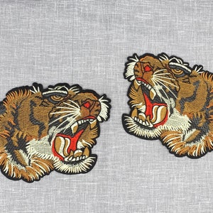 Tiger Embroidery Iron On Applique Patch, Trendy Embroidered Tiger T-shirt Iron-on Fashion Patch, Animal Iron On Applique