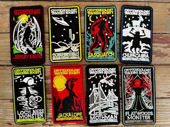 The Cryptid Patch Collection Sasquatch Big Foot Cryptozoology Creepy Mysterious Cryptid Woodland Redwoods