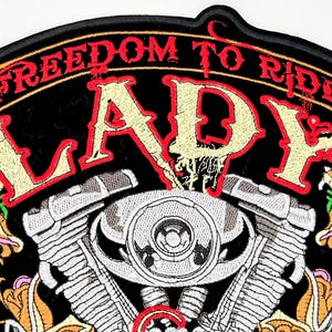 Harley Davidson Lady Perfect Christmas & birthday gift idea Biker Jacket patch Large Freedom Symbol
Bad & wild girl rider patch
Black velvet embroidered rose ironon patch
