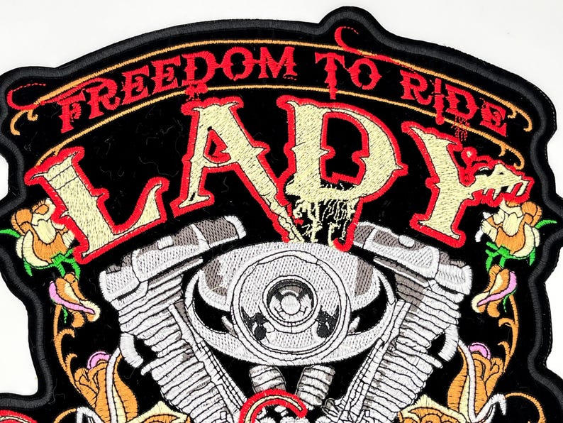 Harley Davidson Lady Perfect Christmas & birthday gift idea Biker Jacket patch Large Freedom Symbol
Bad & wild girl rider patch
Black velvet embroidered rose ironon patch