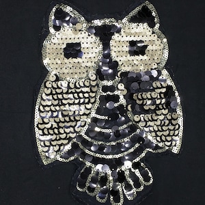 Sequin Owl Iron-on Patch Applique Night Owl Patch For Christmas Gift Or Birthday Gift Idea- Fast Shipping