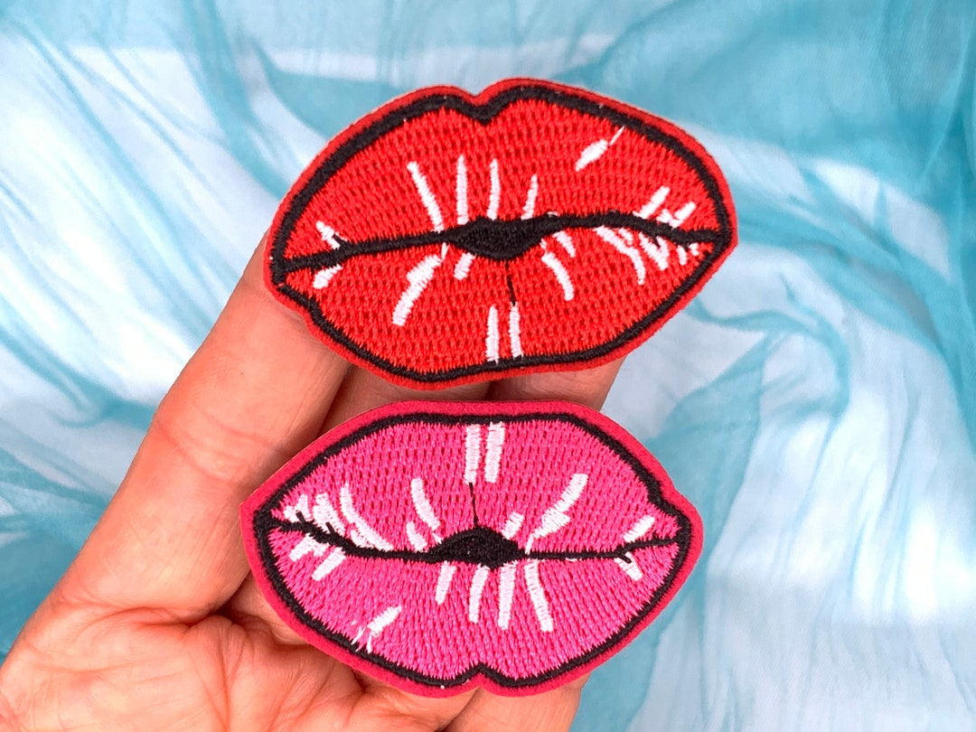 Embroidered Iron On Mouth Sexy Red Lips Patch Sew On Badge Embroidery Applique E