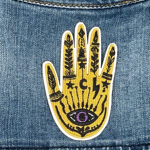 Hamsa Hand Of Fatima Khamsah Eye Embroidered Iron-on Gothic Punk Patch For Halloween Trucker Hat
