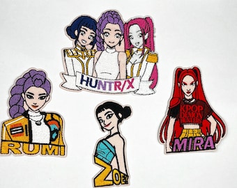 Kpop Demon Hunters Huntrix Saja Boys Embroidered Iron On Patch