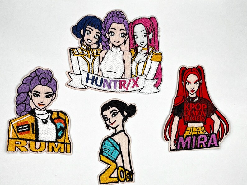 Huntrix Patch Kpop Demon Hunters Derby Tiger Huntrix Saja Boys Embroidered Iron on ...