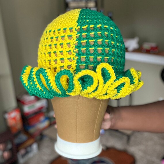 Crochet Mesh Ruffle Hat - Etsy Canada display picture 3
