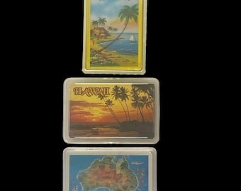 Lot of 3 Vintage Playing Card Decks Fiji Hawaii Australia Travel Souvenir Sealed