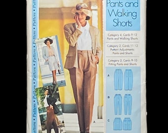Vintage 80s High Waist Walking Shorts Pants Sewing Pattern Sizes 4 to 22 Uncut