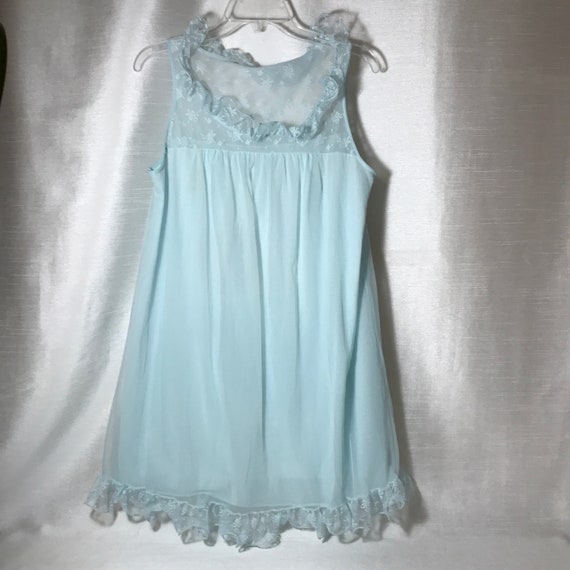 Vintage Baby Doll Blue Negligee Nighty Pin Up Sexy L… Gem