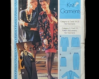 Vintage 80s 90s Knit Garments Tunic Dress Pants Sewing Pattern Sz 4 to 22 Uncut