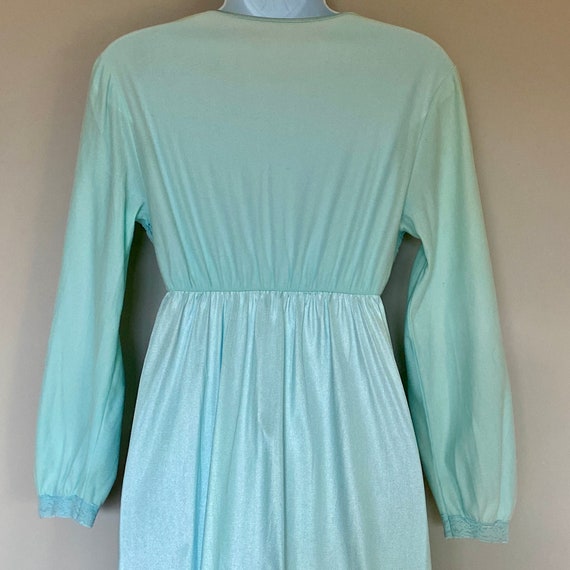 Vintage Pastel Teal Princess Waist Nightgown Sz S… - image 5