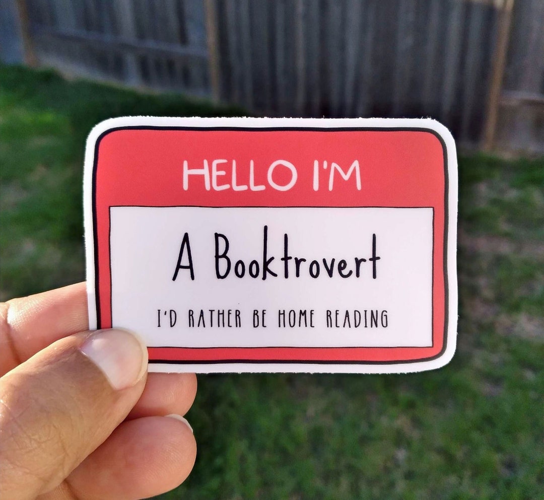 Booktrovert Sticker | Book Sticker | Writer Sticker | Name Tag Sticker ...