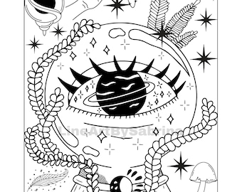 Aesthetic Coloring Page - Etsy
