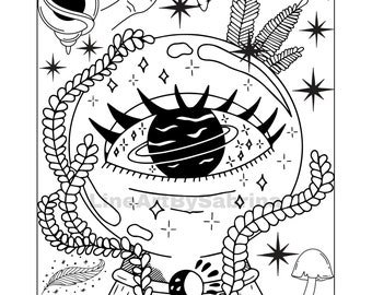 Aesthetic Coloring Page - Etsy