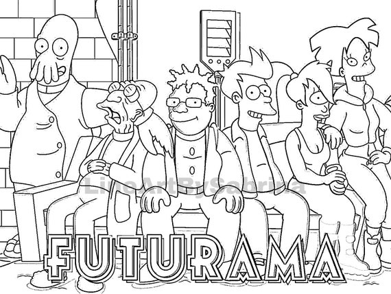 Futurama Coloring Printables - Etsy