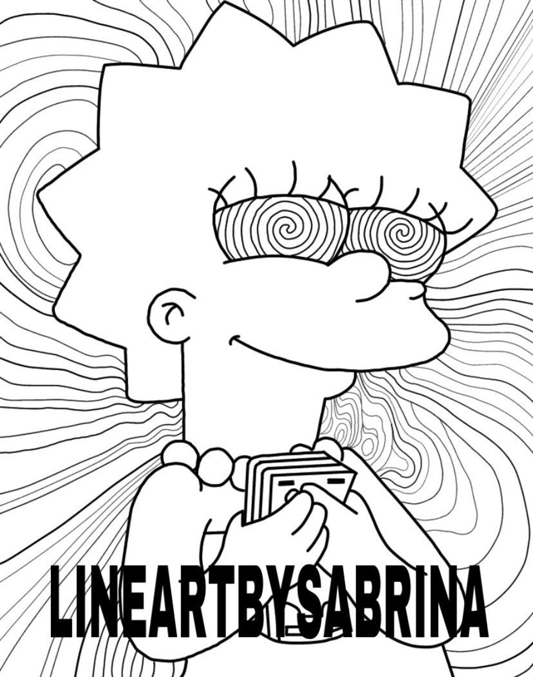 Trippy Lisa Coloring Page - Etsy