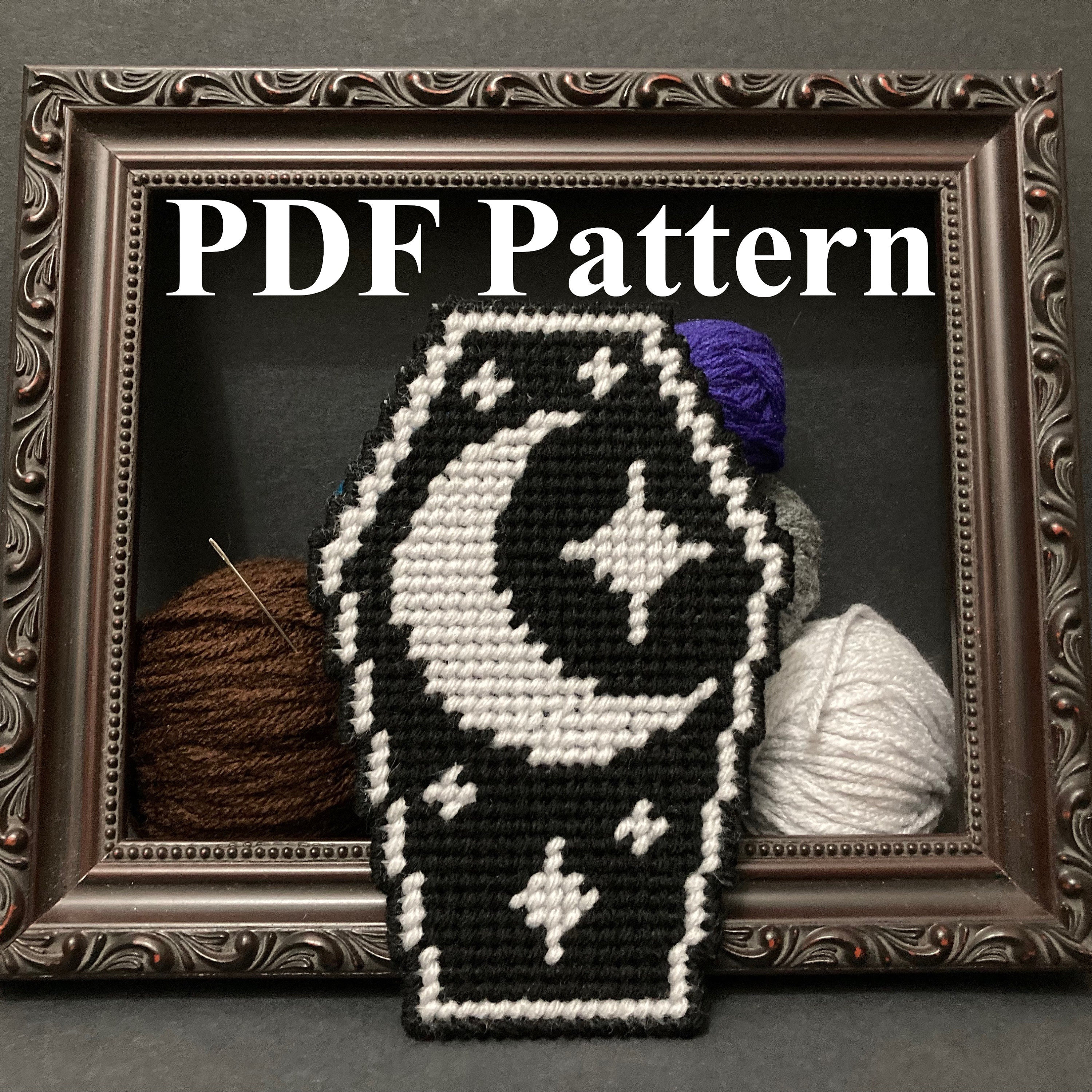 Vampire Coffin Plastic Canvas Pattern: Moon & Stars Coaster (PDF