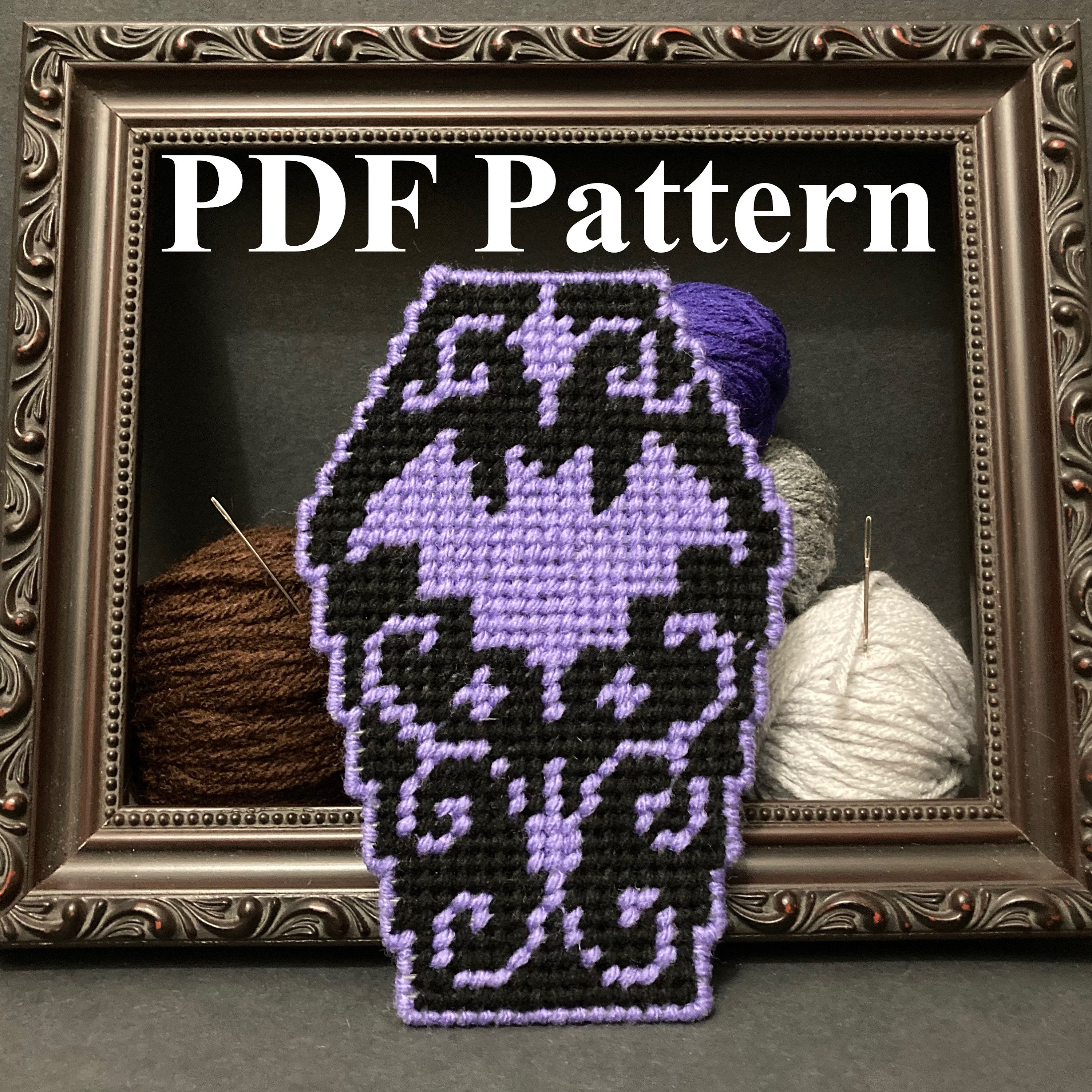 Vampire Coffin Plastic Canvas Pattern: Halloween Bat Coaster (PDF