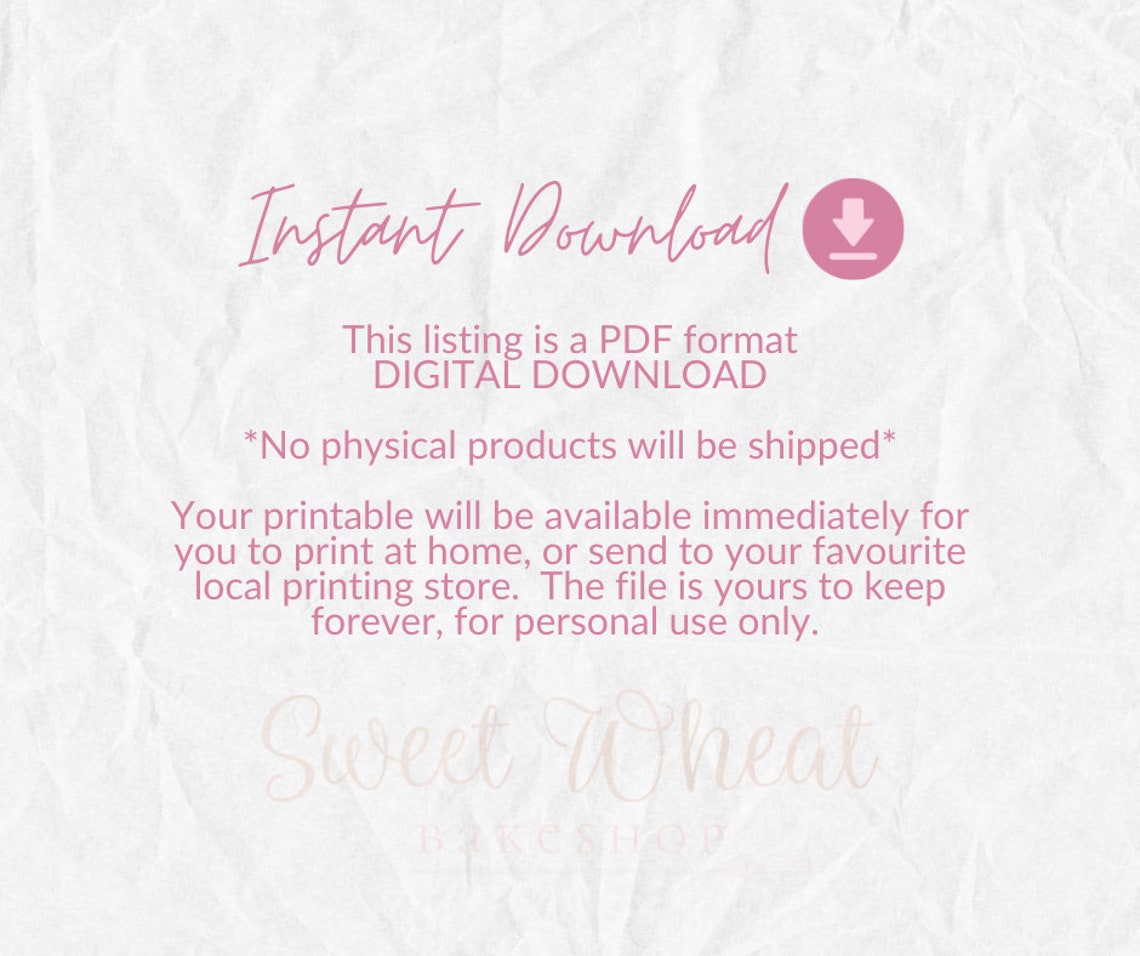 Instant Download PYO Cookie Tag, PYO Cookie, Printable Cookie ...