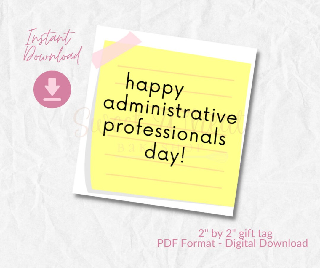 Administrative Professionals Day Gift Tag, Cookie Tag, Best Admin Ever