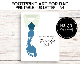 Manualidad con huella para el Día del Padre: Tarjeta imprimible y regalo DIY para papás primerizos desde pequeños