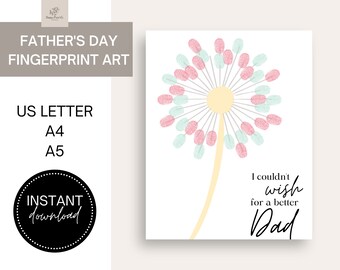 Manualidad personalizada de diente de león para el Día del Padre: regalo imprimible de los niños para papá